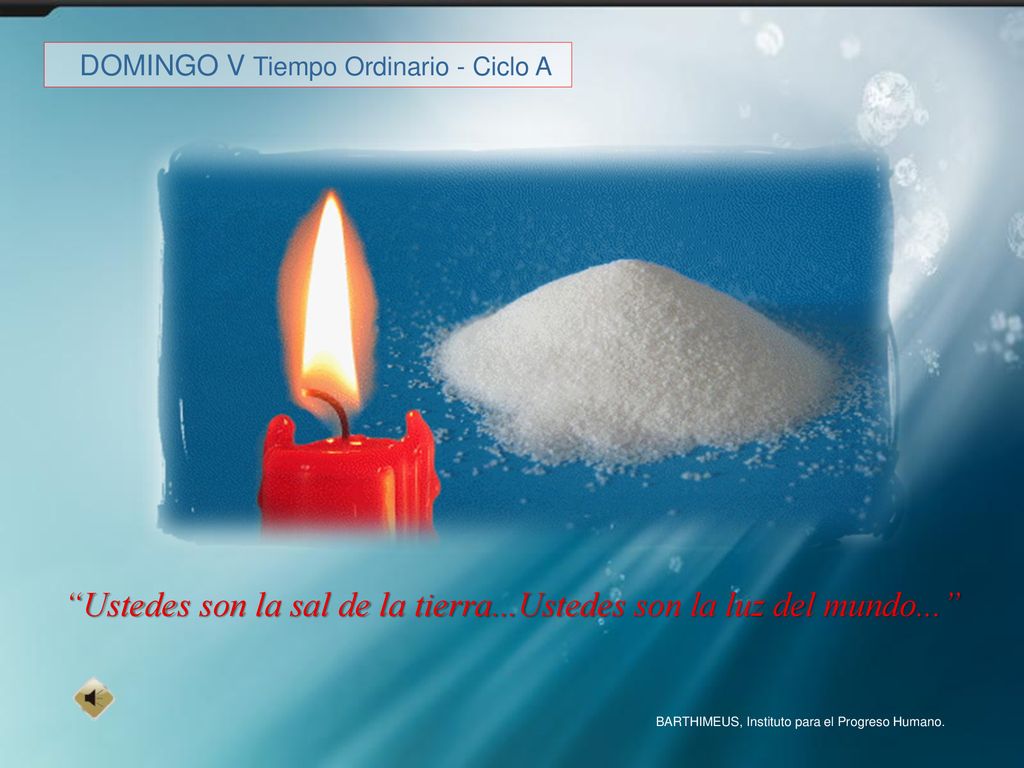 Ustedes son la sal de la tierra...Ustedes son la luz del mundo...