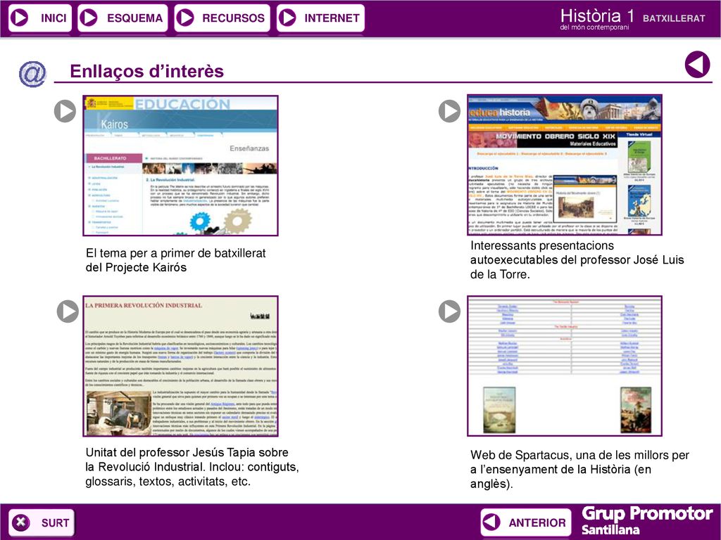 Enllaços d’interès Interessants presentacions autoexecutables del professor José Luis de la Torre.