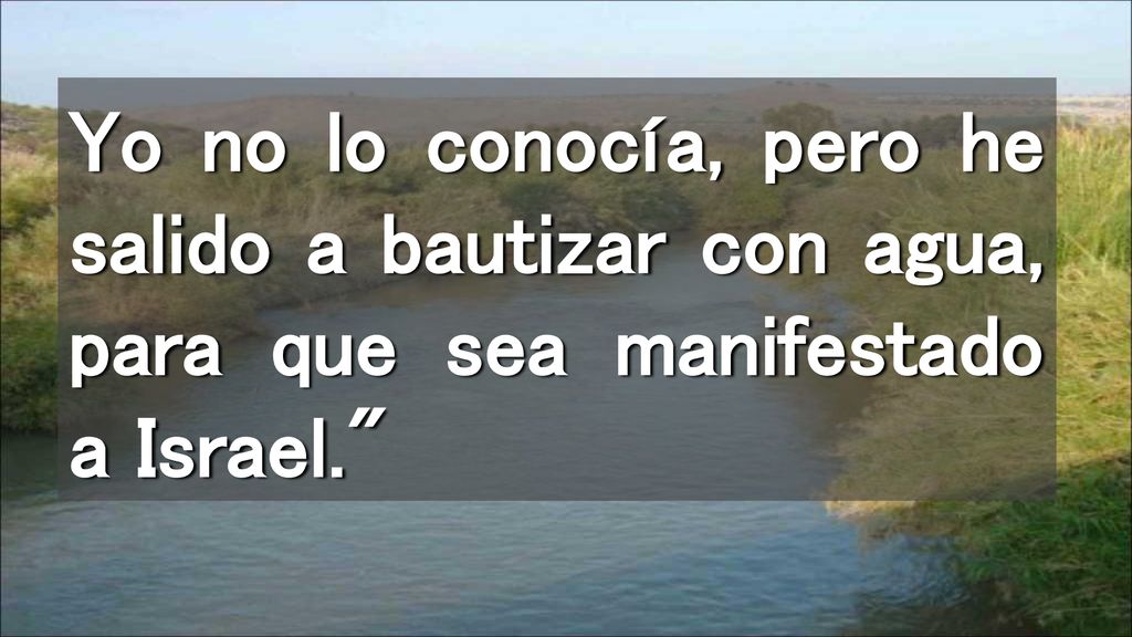 Yo no lo conocía, pero he salido a bautizar con agua, para que sea manifestado a Israel.