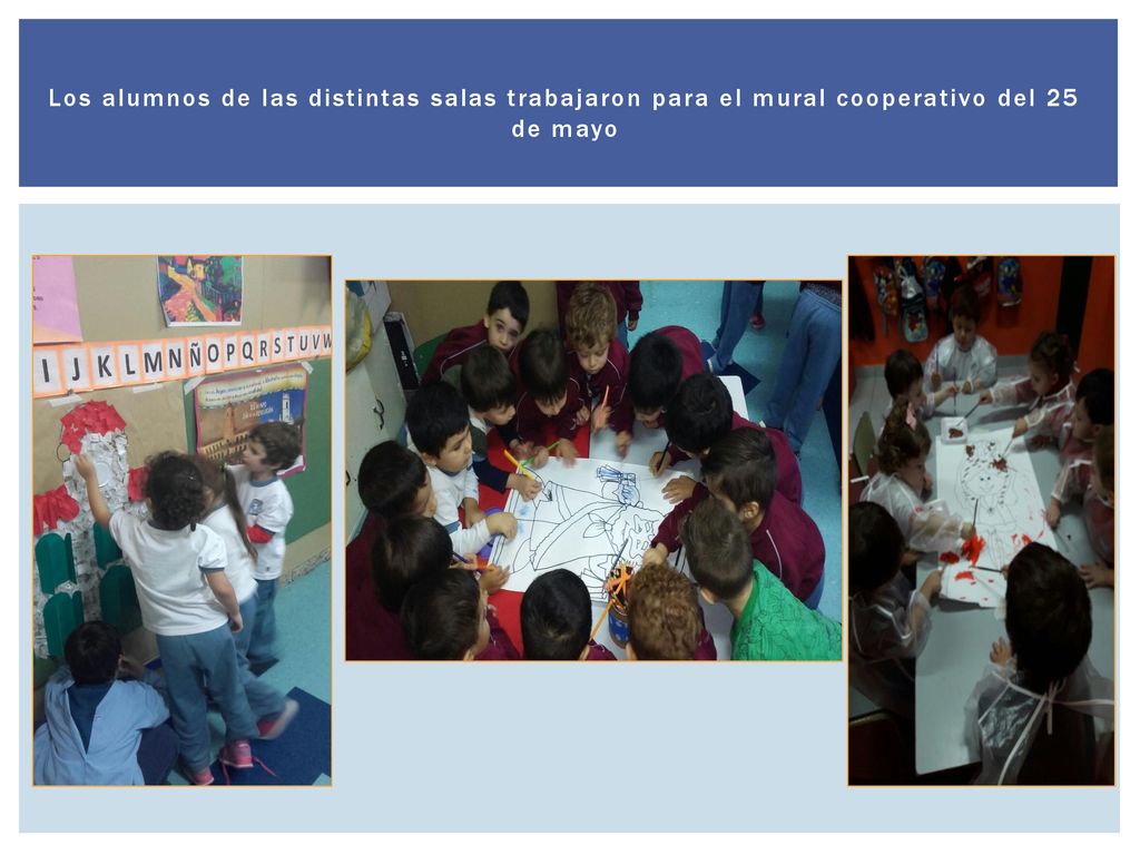 Los alumnos de las distintas salas trabajaron para el mural cooperativo del 25 de mayo