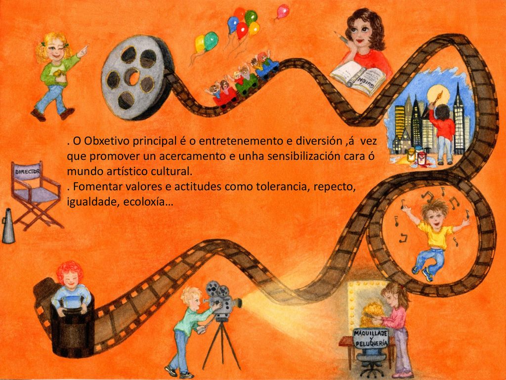 . O Obxetivo principal é o entretenemento e diversión ,á vez que promover un acercamento e unha sensibilización cara ó mundo artístico cultural.