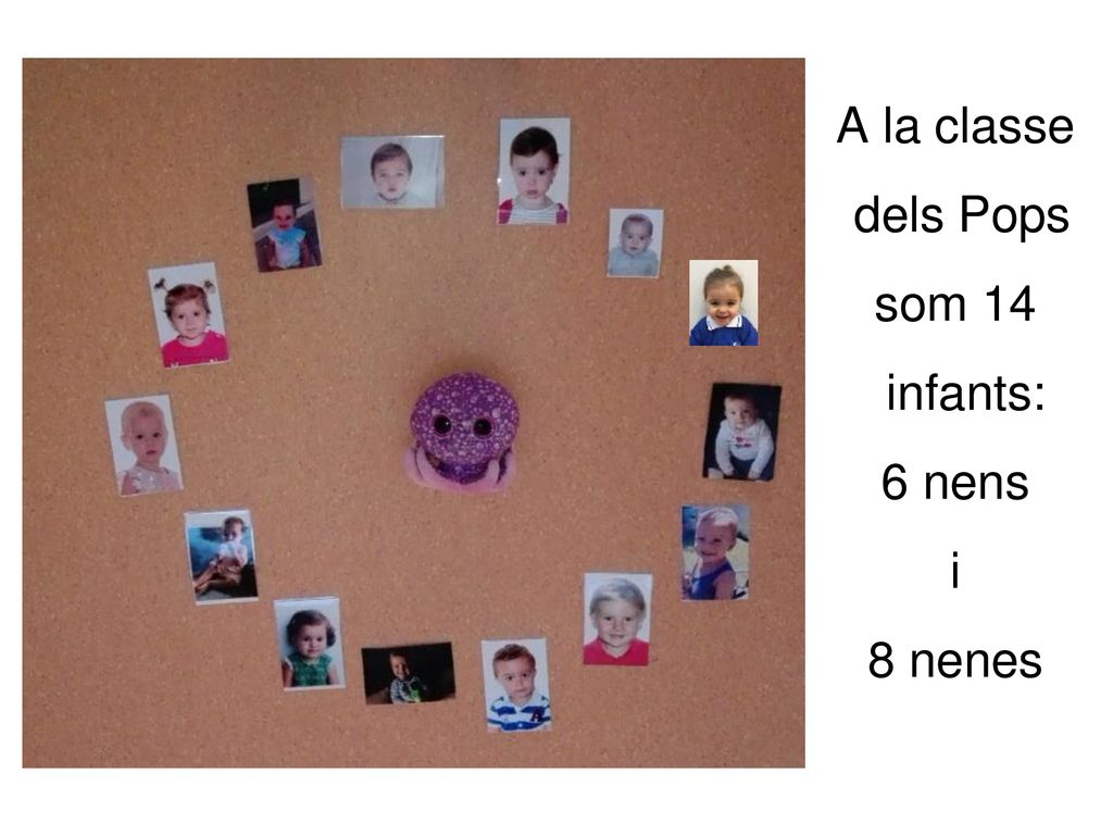 A la classe dels Pops som 14 infants: 6 nens i 8 nenes