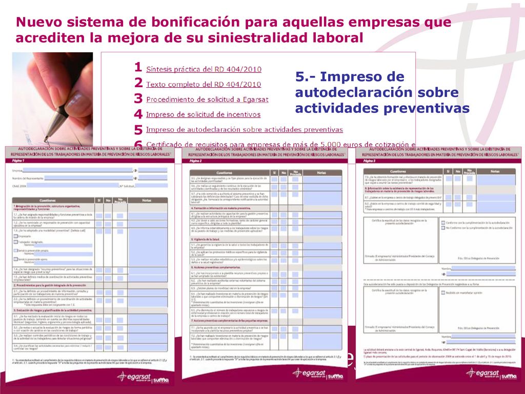 Nuevo sistema de bonificación para aquellas empresas que acrediten la mejora de su siniestralidad laboral