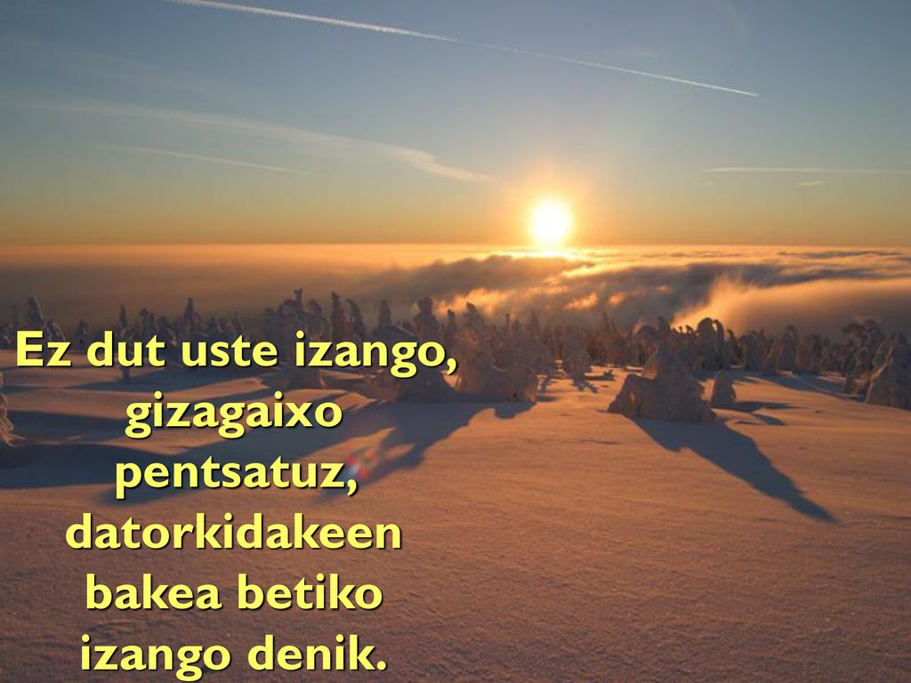 Ez dut uste izango, gizagaixo pentsatuz, datorkidakeen bakea betiko izango denik.