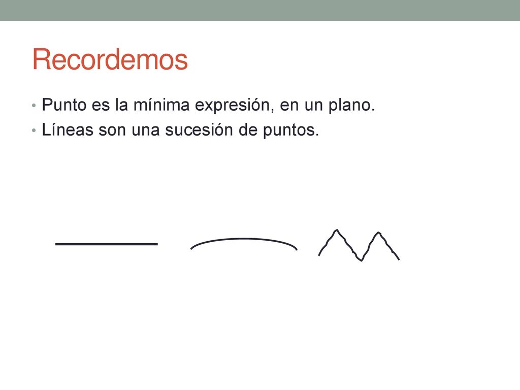 Recordemos Punto es la mínima expresión, en un plano.