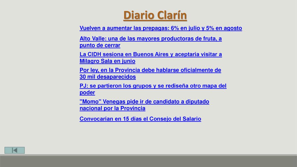 Diario Clarín Vuelven a aumentar las prepagas: 6% en julio y 5% en agosto. Alto Valle: una de las mayores productoras de fruta, a punto de cerrar.
