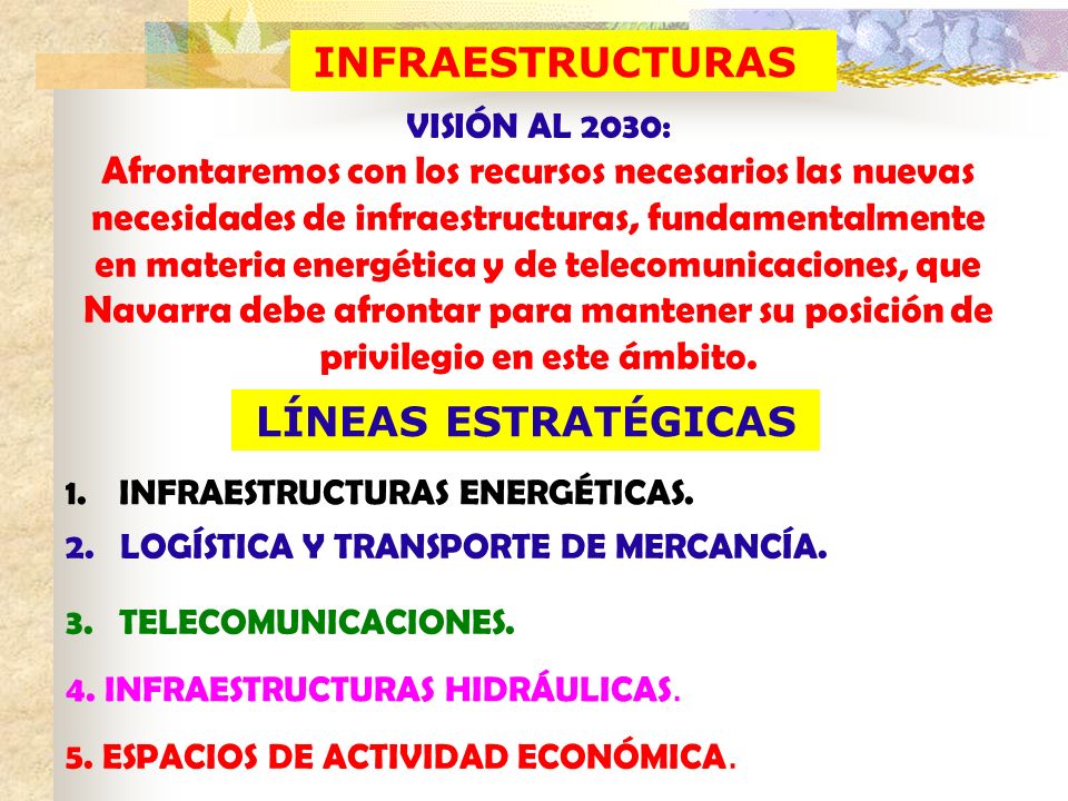 INFRAESTRUCTURAS VISIÓN AL 2030: Afrontaremos con los recursos necesarios las nuevas necesidades de infraestructuras, fundamentalmente.