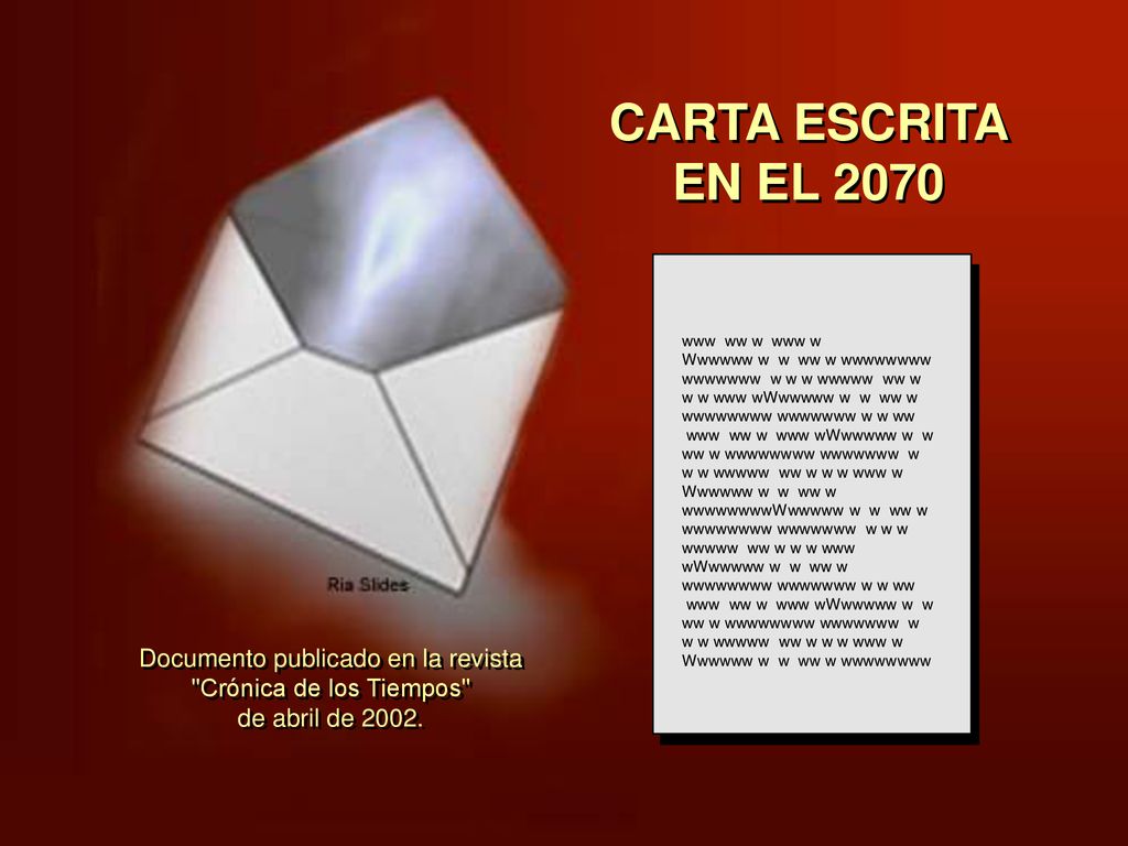 CARTA ESCRITA EN EL 2070 www ww w www w.