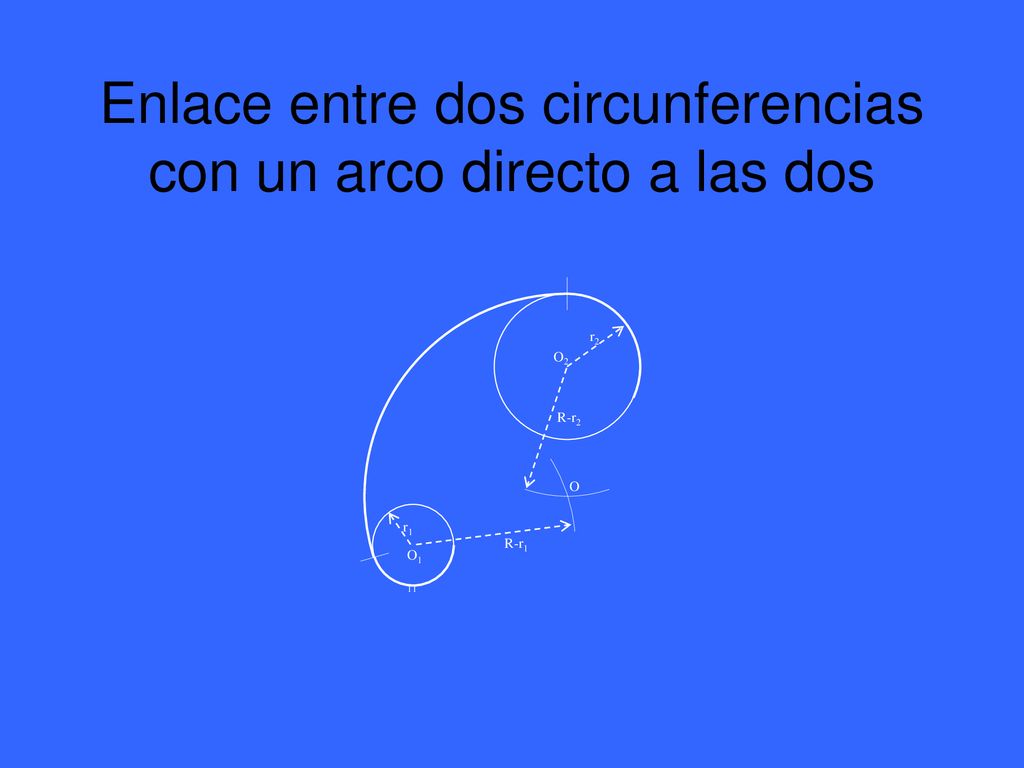 Enlace entre dos circunferencias con un arco directo a las dos