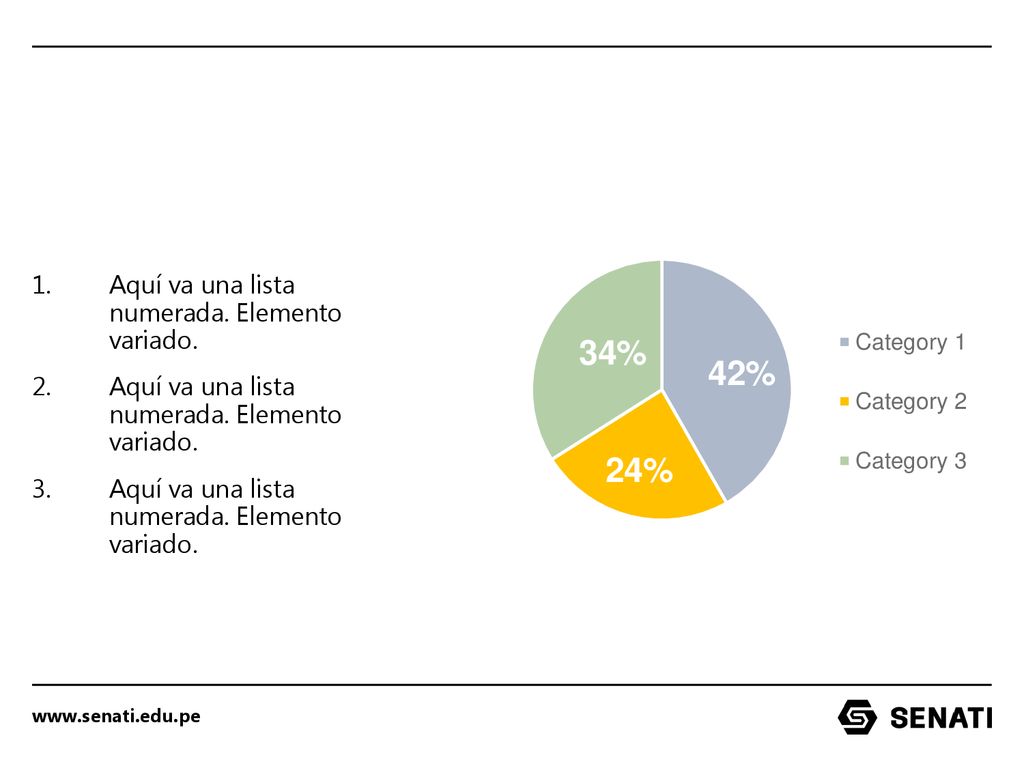 Aquí va una lista numerada. Elemento variado.