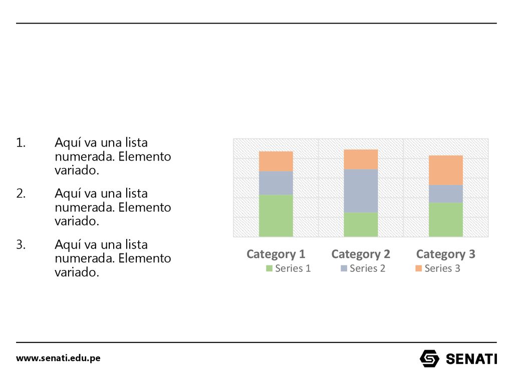Aquí va una lista numerada. Elemento variado.