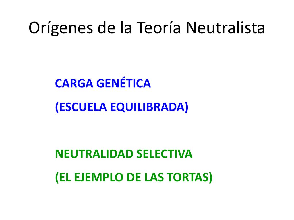 Orígenes de la Teoría Neutralista