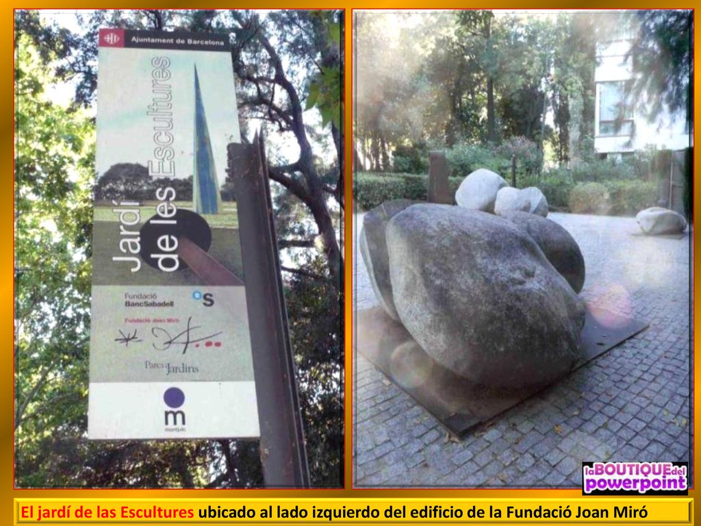 El jardí de las Escultures ubicado al lado izquierdo del edificio de la Fundació Joan Miró