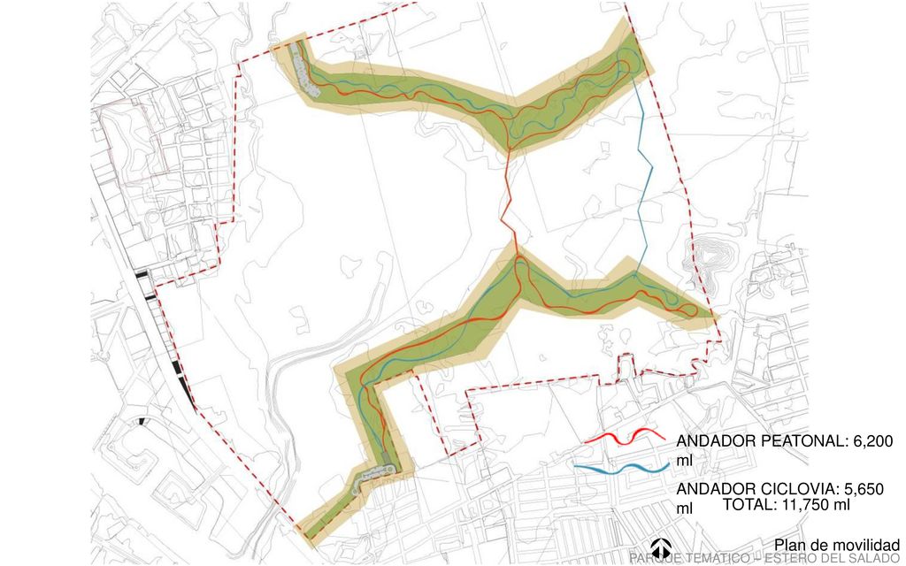 ANDADOR PEATONAL: 6,200 ml ANDADOR CICLOVIA: 5,650 ml TOTAL: 11,750 ml