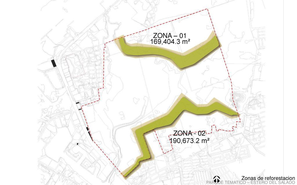 ZONA – ,404.3 m² ZONA ,673.2 m² Zonas de reforestacion
