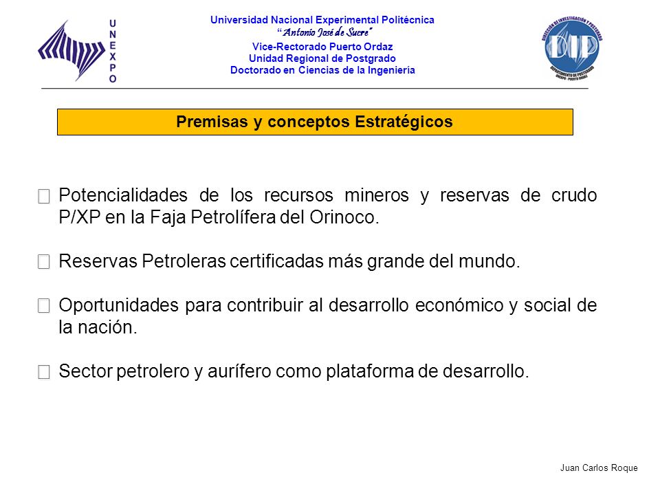 Premisas y conceptos Estratégicos