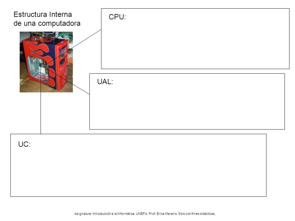 Estructura Interna de una computadora CPU: