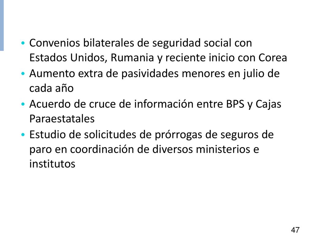 Convenios bilaterales de seguridad social con Estados Unidos, Rumania y reciente inicio con Corea