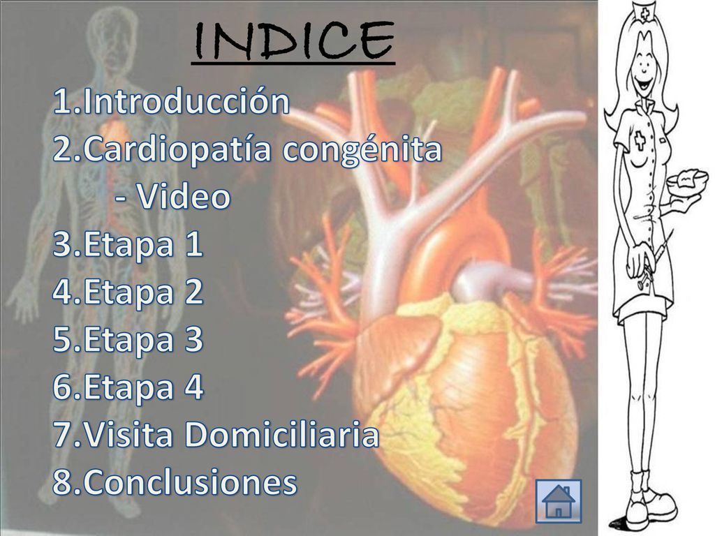 INDICE Introducción Cardiopatía congénita - Video Etapa 1 Etapa 2