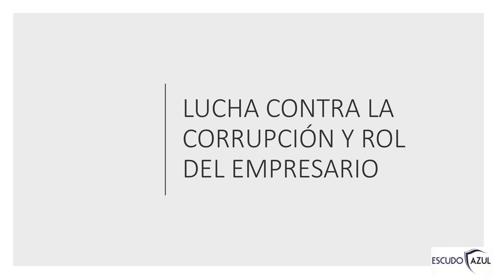 LUCHA CONTRA LA CORRUPCIÓN Y ROL DEL EMPRESARIO