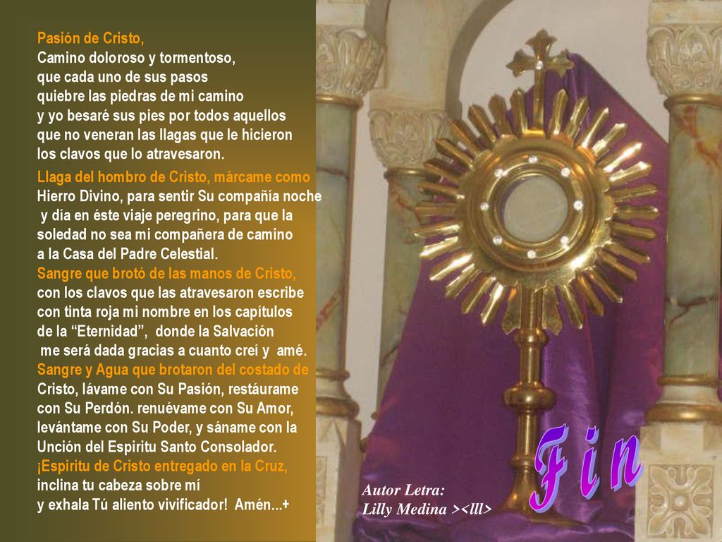 F i n Pasión de Cristo, Camino doloroso y tormentoso,
