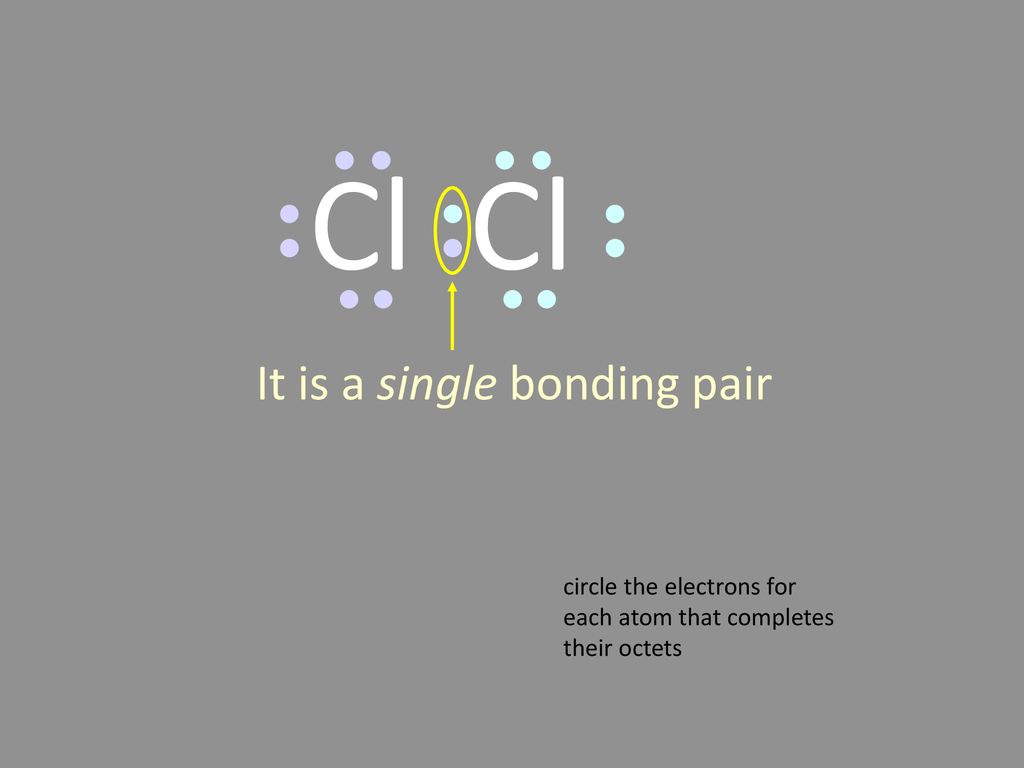 Cl Cl It is a single bonding pair circle the electrons for