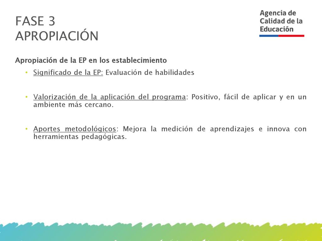 Fase 3 APROPIACIÓN Apropiación de la EP en los establecimiento
