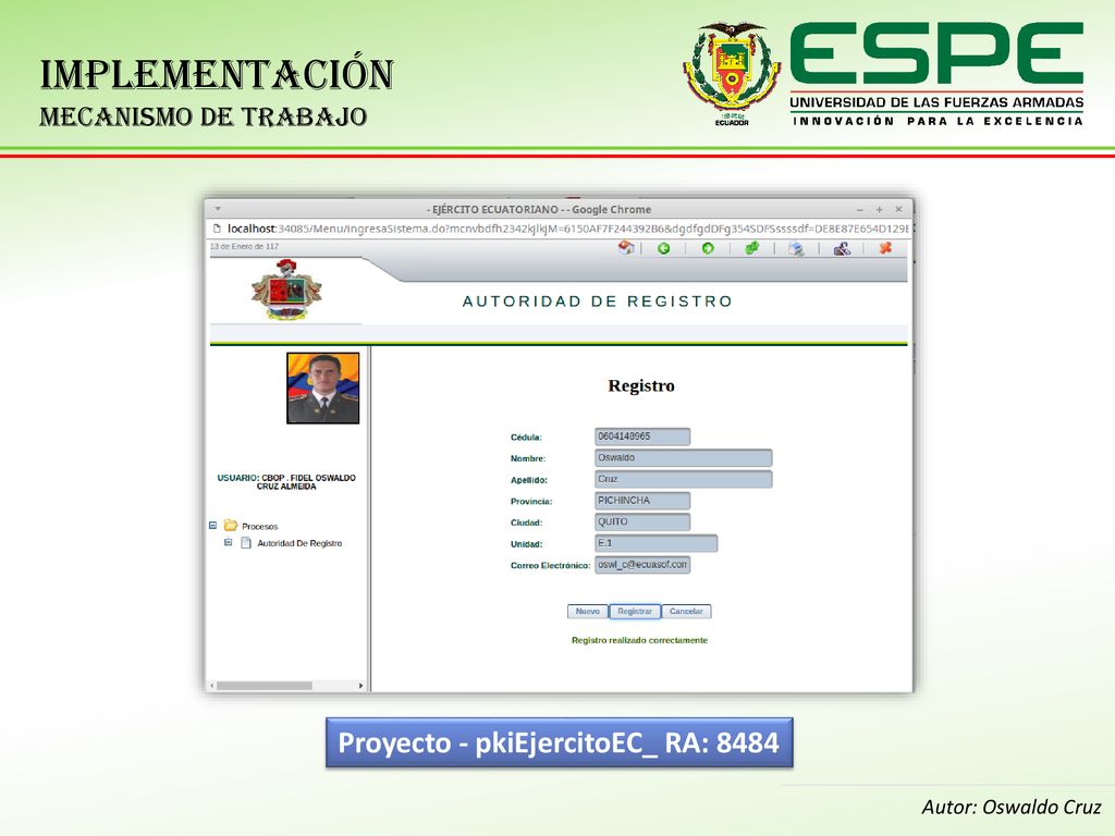 Implementación Proyecto - pkiEjercitoEC_ RA: 8484 Mecanismo de Trabajo