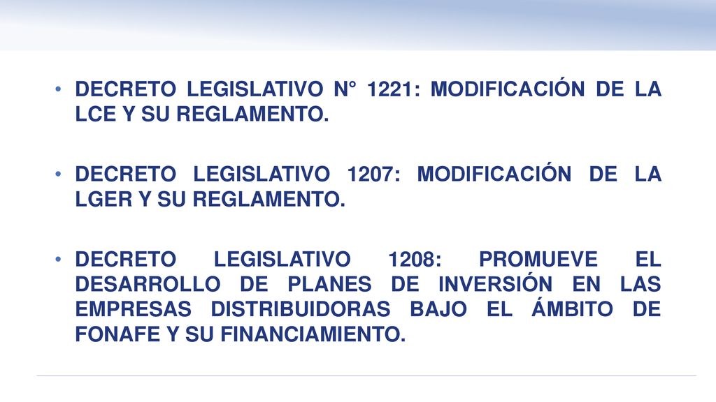 DECRETO LEGISLATIVO N° 1221: MODIFICACIÓN DE LA LCE Y SU REGLAMENTO.