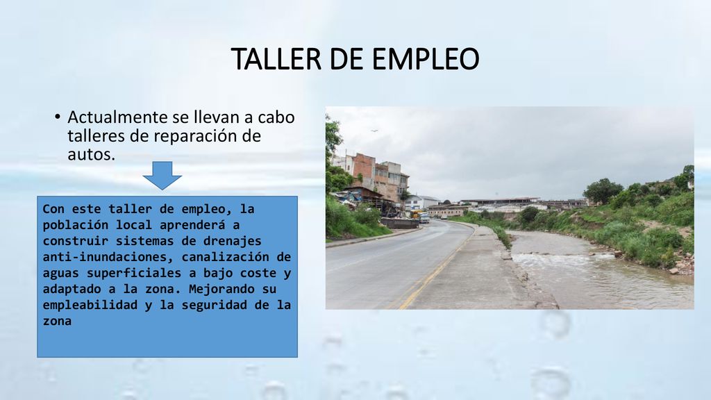 TALLER DE EMPLEO Actualmente se llevan a cabo talleres de reparación de autos. Incompatible con la zona.