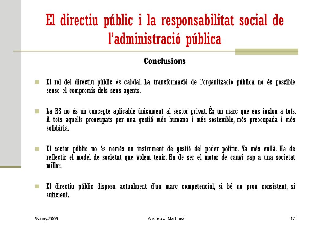 El directiu públic i la responsabilitat social de l’administració pública