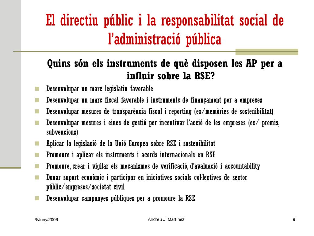 El directiu públic i la responsabilitat social de l’administració pública