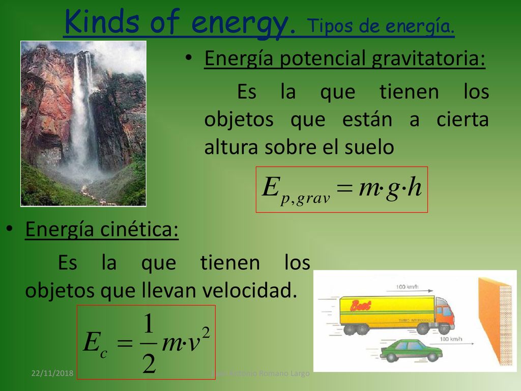 Kinds of energy. Tipos de energía.