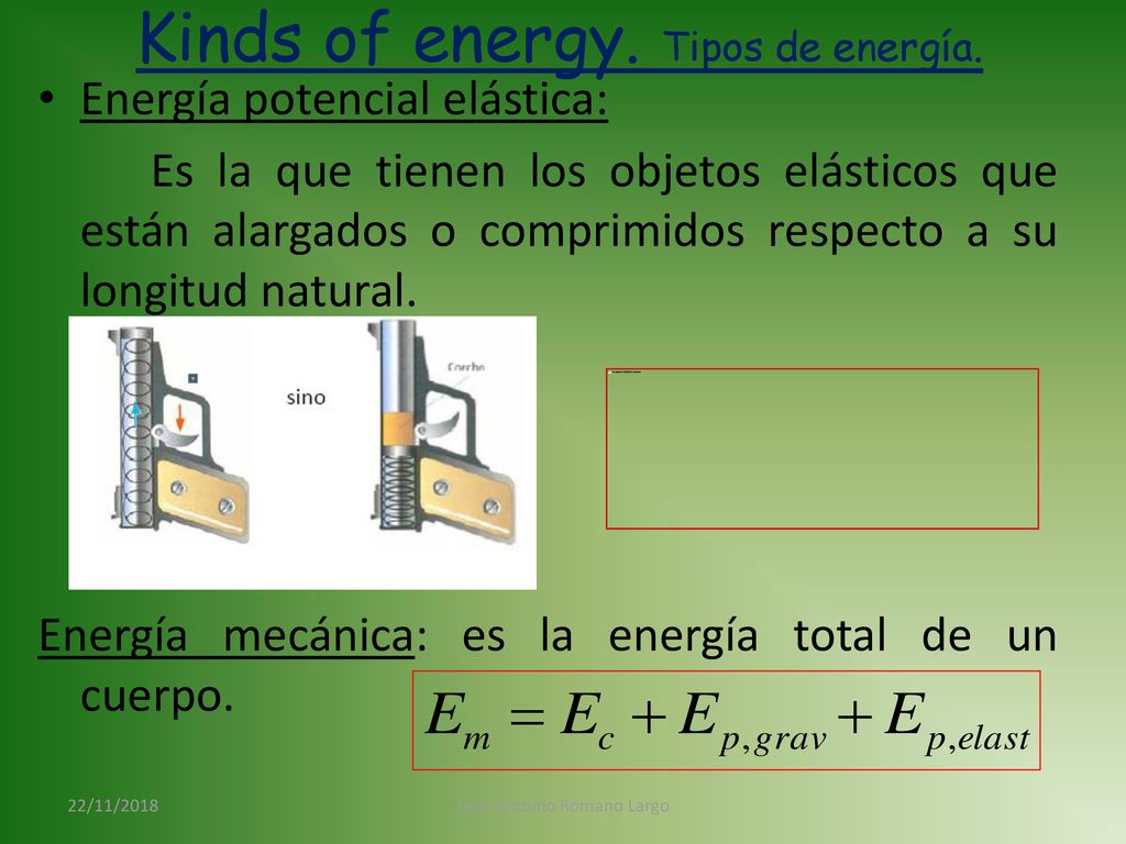 Kinds of energy. Tipos de energía.