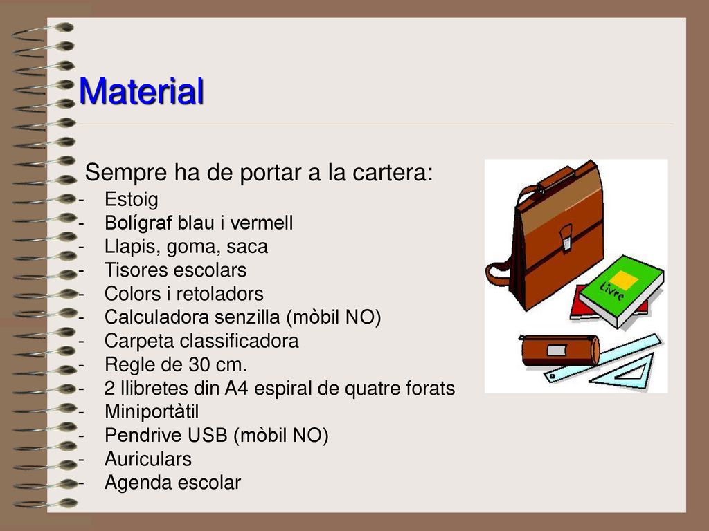 Material Sempre ha de portar a la cartera: Estoig