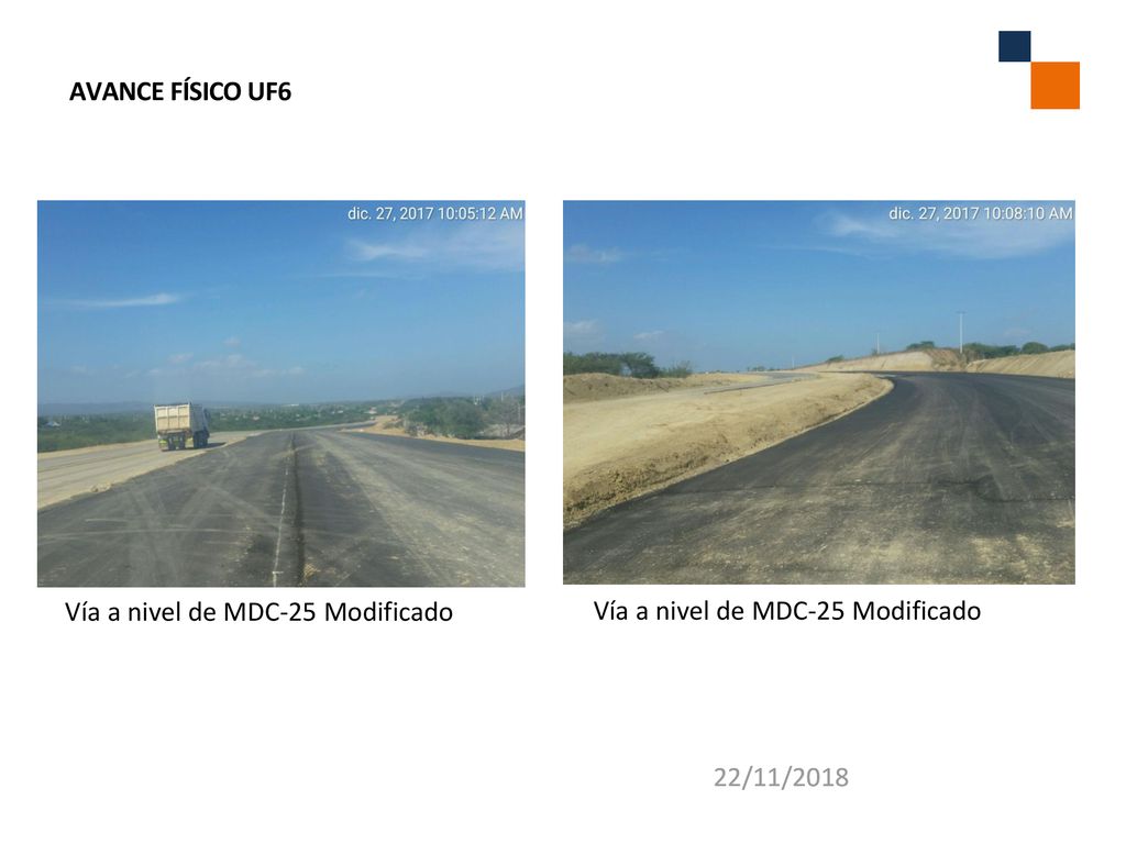 AVANCE FÍSICO UF6 Vía a nivel de MDC-25 Modificado Vía a nivel de MDC-25 Modificado