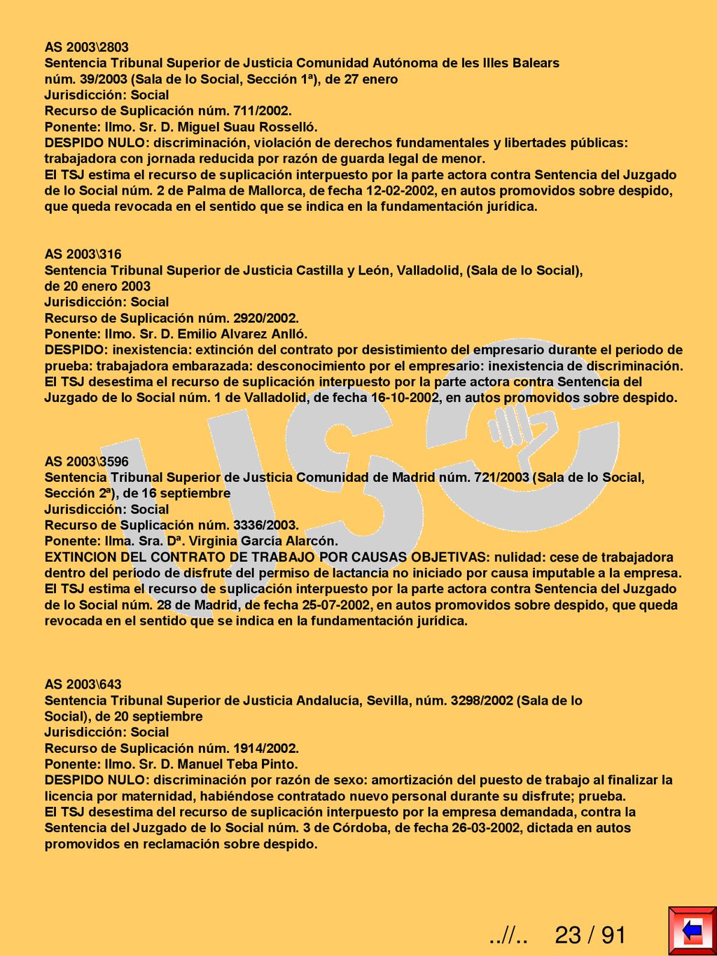AS 2003\2803 Sentencia Tribunal Superior de Justicia Comunidad Autónoma de les Illes Balears.