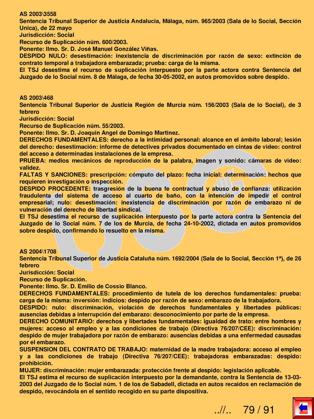 AS 2003\3558 Sentencia Tribunal Superior de Justicia Andalucía, Málaga, núm. 965/2003 (Sala de lo Social, Sección Unica), de 22 mayo.