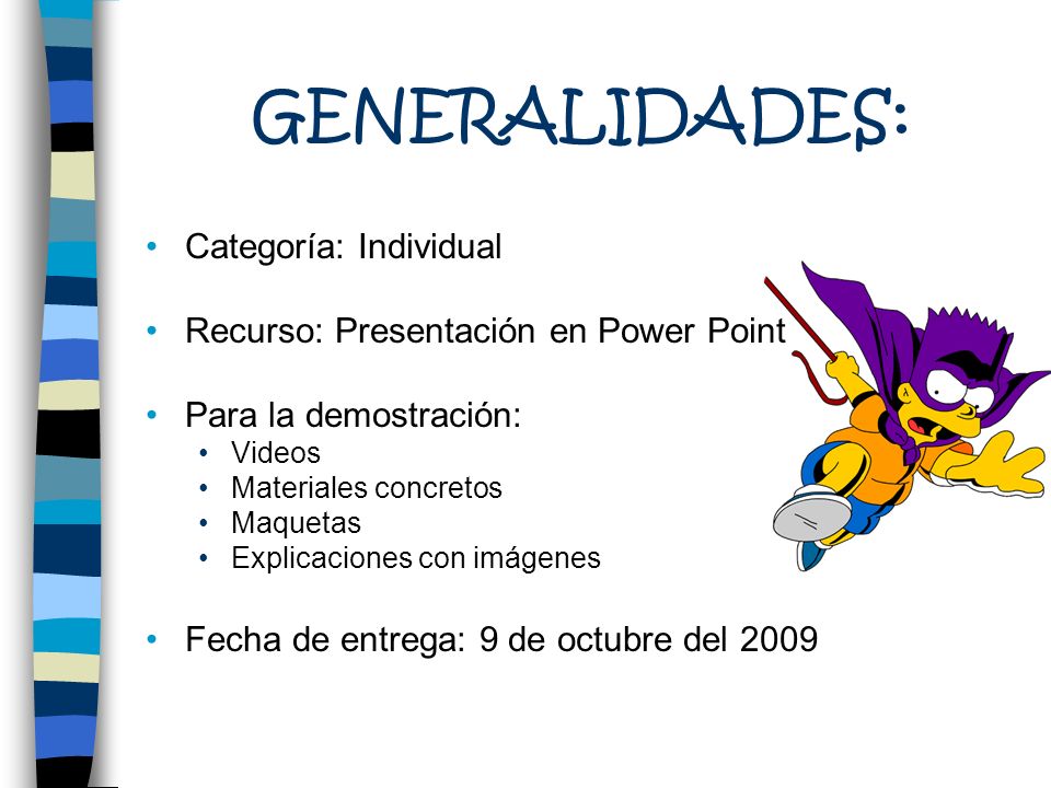 GENERALIDADES: Categoría: Individual