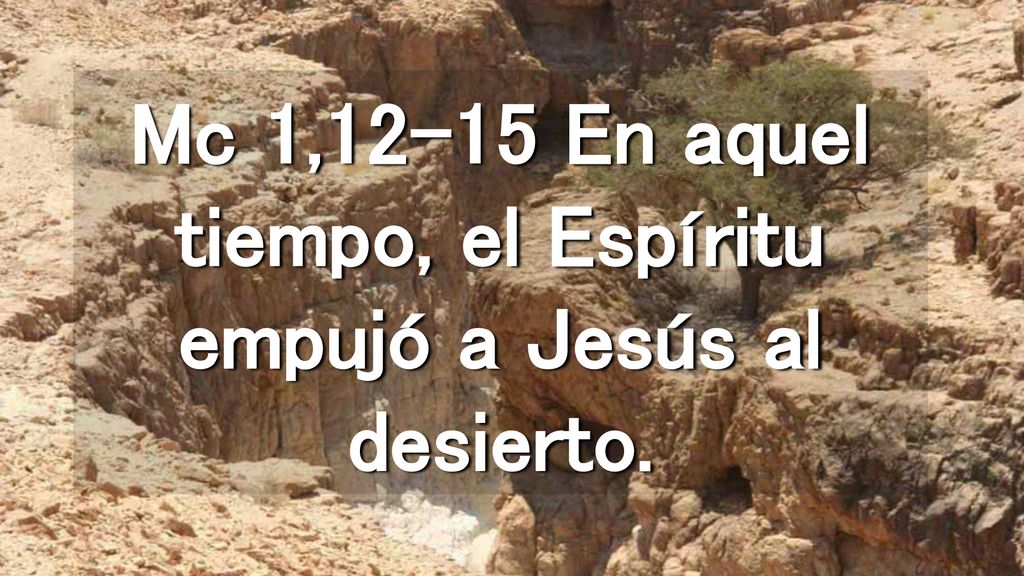 Mc 1,12-15 En aquel tiempo, el Espíritu empujó a Jesús al desierto.