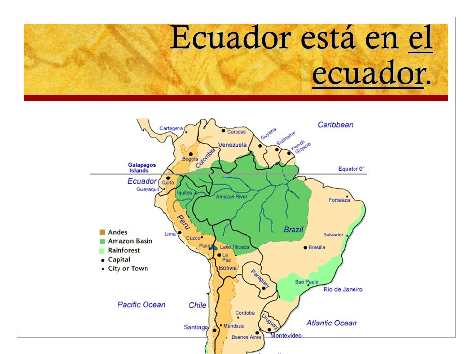Ecuador está en el ecuador.
