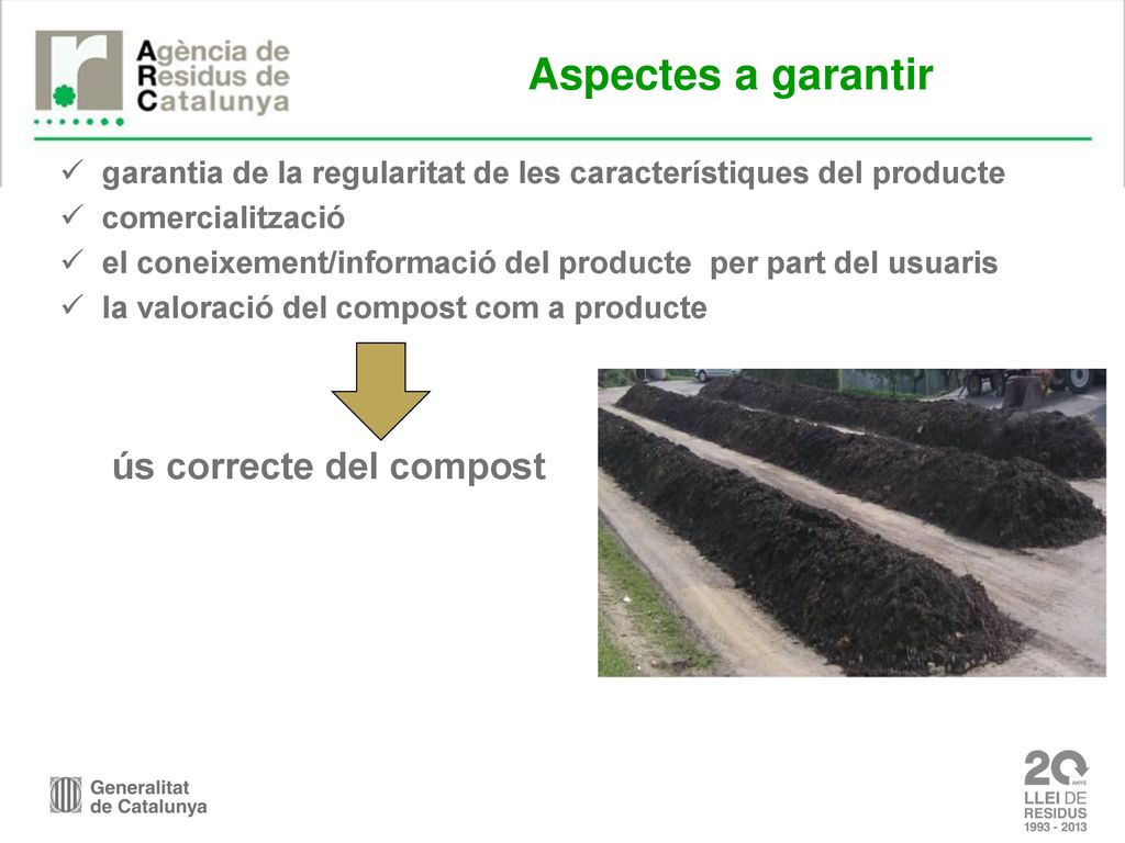 Aspectes a garantir ús correcte del compost
