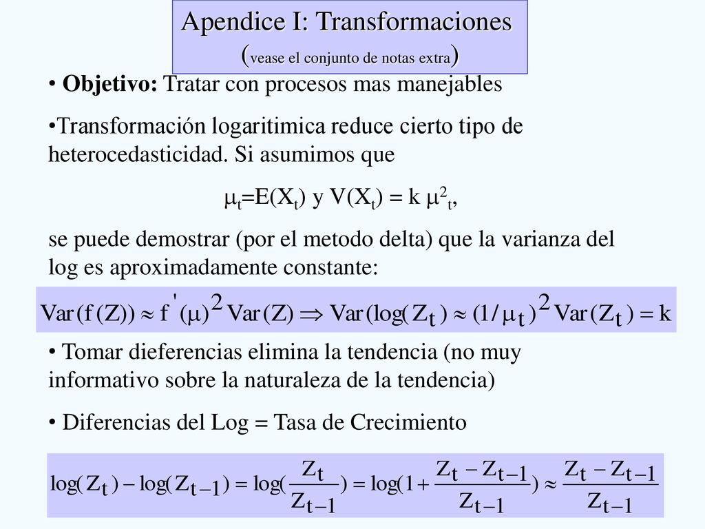 Apendice I: Transformaciones (vease el conjunto de notas extra)
