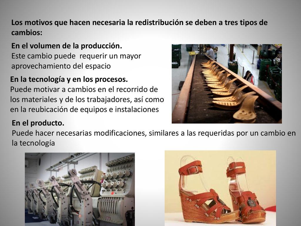 Los motivos que hacen necesaria la redistribución se deben a tres tipos de cambios: