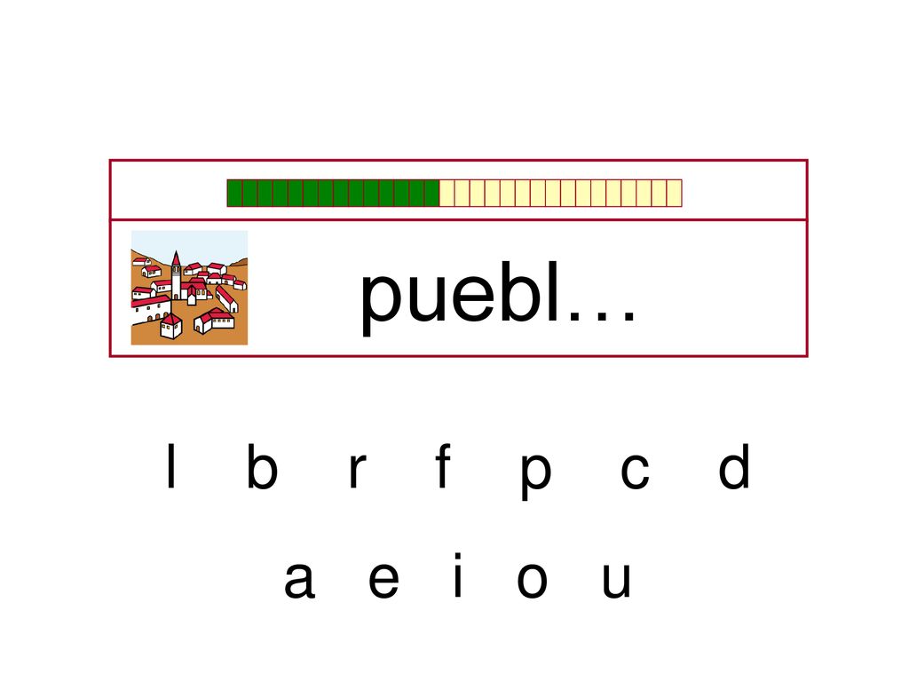puebl… l b r f p c d a e i o u
