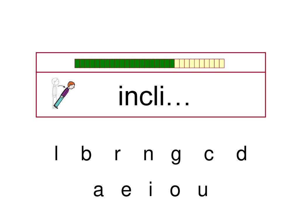 incli… l b r n g c d a e i o u