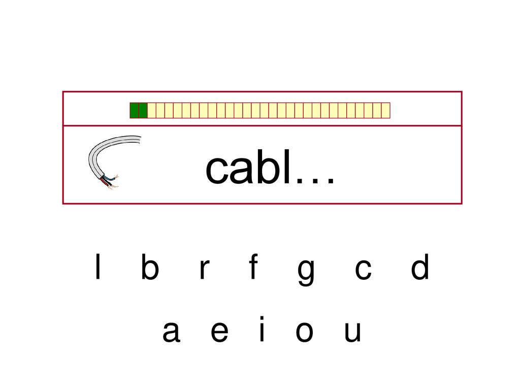cabl… l b r f g c d a e i o u