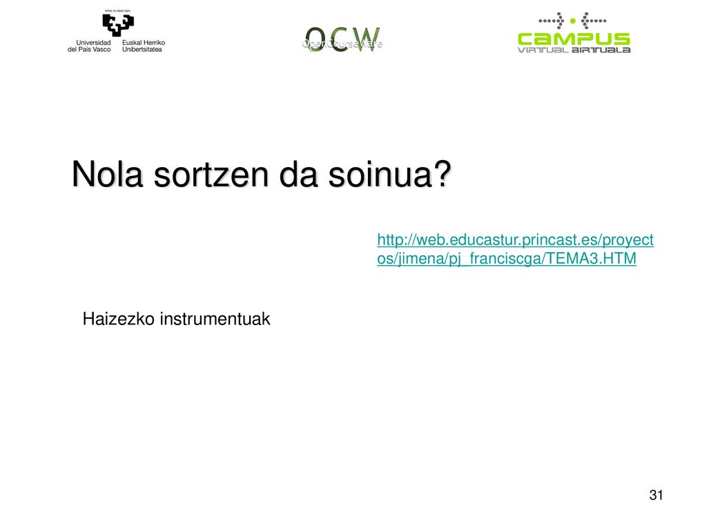 Nola sortzen da soinua Sabela Sabela Sabela Haizezko instrumentuak