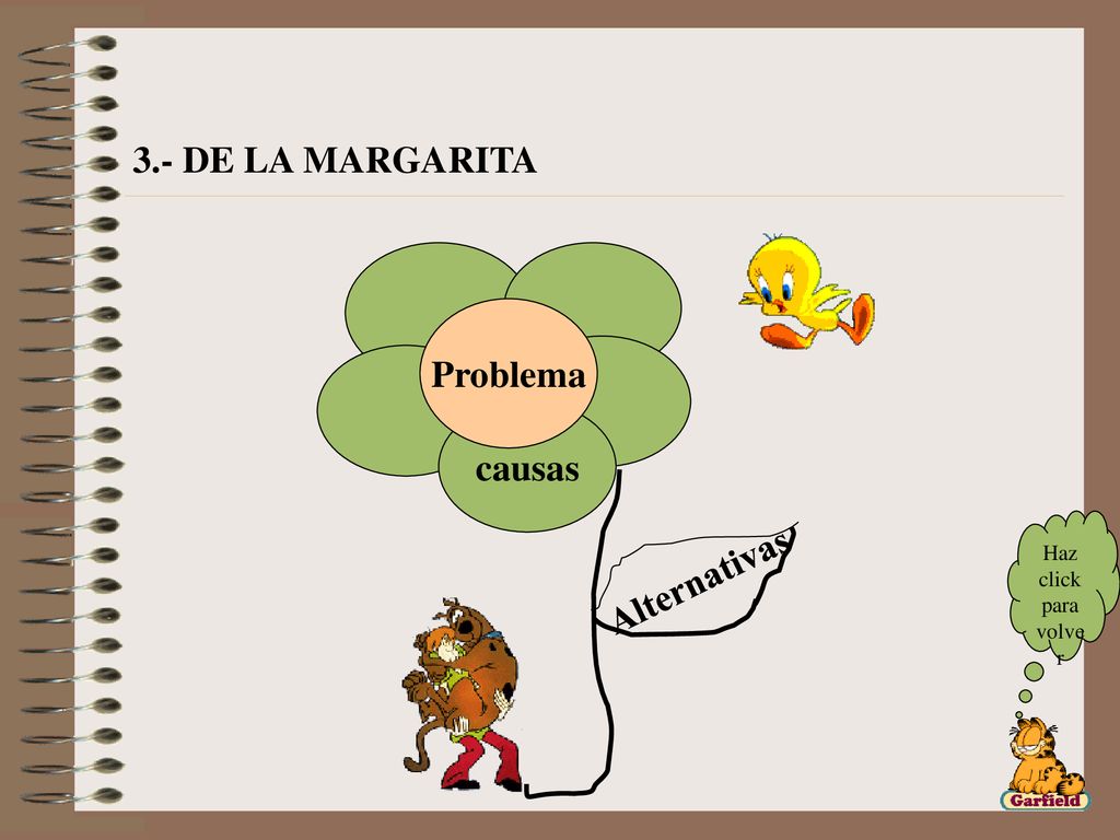 3.- DE LA MARGARITA causas Problema Alternativas Haz click para volver