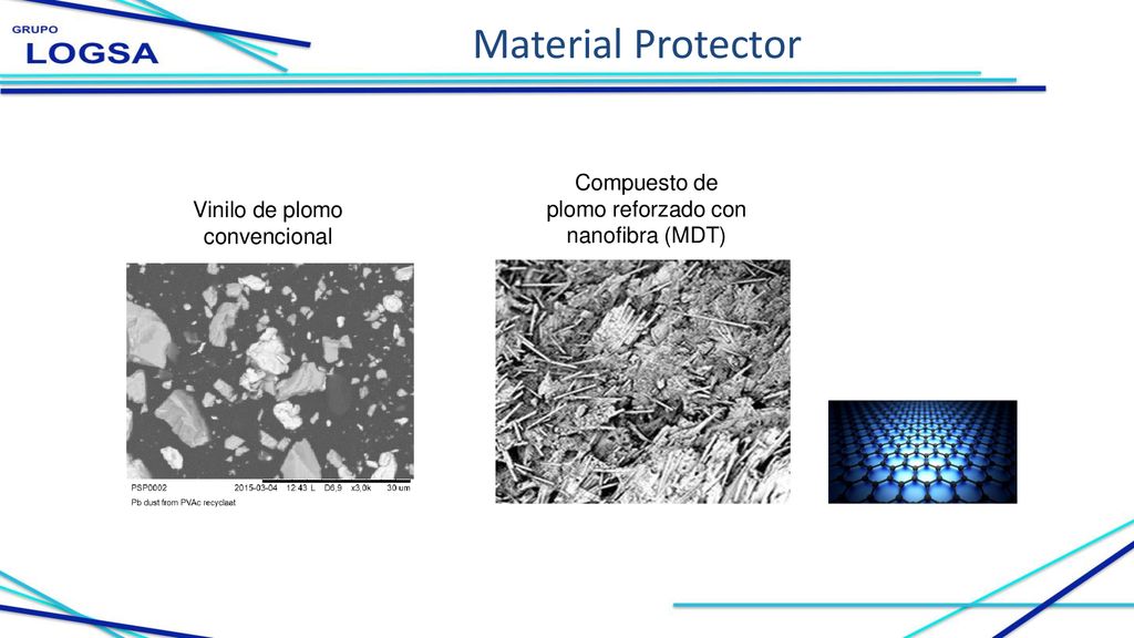 Material Protector Compuesto de plomo reforzado con nanofibra (MDT)